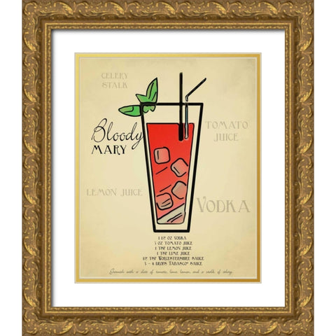 Bloody Mary Gold Ornate Wood Framed Art Print with Double Matting by Greene, Taylor