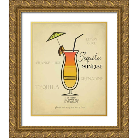 Tequila Sunrise Gold Ornate Wood Framed Art Print with Double Matting by Greene, Taylor