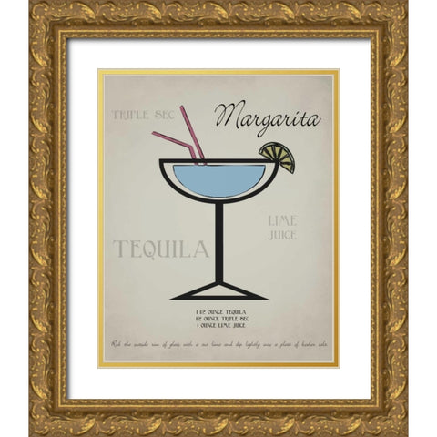 Margarita layered Gold Ornate Wood Framed Art Print with Double Matting by Greene, Taylor