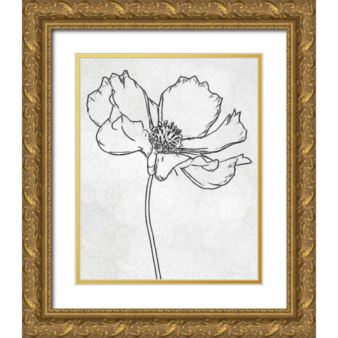 FLOWER 2 Gold Ornate Wood Framed Art Print with Double Matting by Greene, Taylor