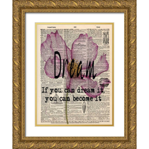 DREAM layered Gold Ornate Wood Framed Art Print with Double Matting by Greene, Taylor