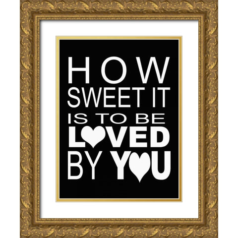 HOW SWEET B Gold Ornate Wood Framed Art Print with Double Matting by Greene, Taylor