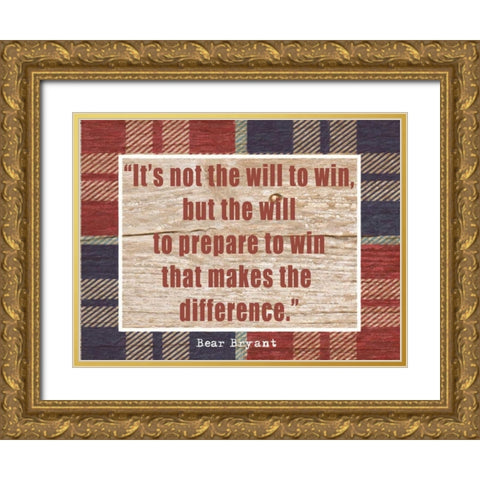 WILL TO WIN Gold Ornate Wood Framed Art Print with Double Matting by Greene, Taylor