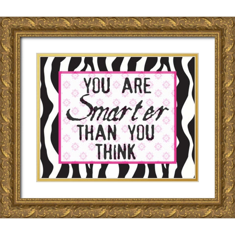 MUCH SMARTER zebra Gold Ornate Wood Framed Art Print with Double Matting by Greene, Taylor