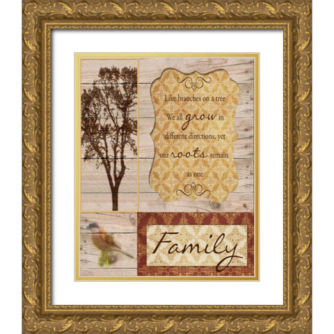 Family Tree Gold Ornate Wood Framed Art Print with Double Matting by Greene, Taylor