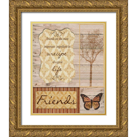 FRIENDS ARE THE BEST Gold Ornate Wood Framed Art Print with Double Matting by Greene, Taylor