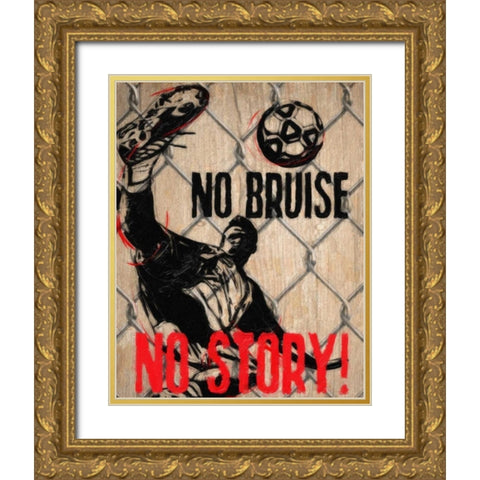 NO BRUISE Gold Ornate Wood Framed Art Print with Double Matting by Greene, Taylor