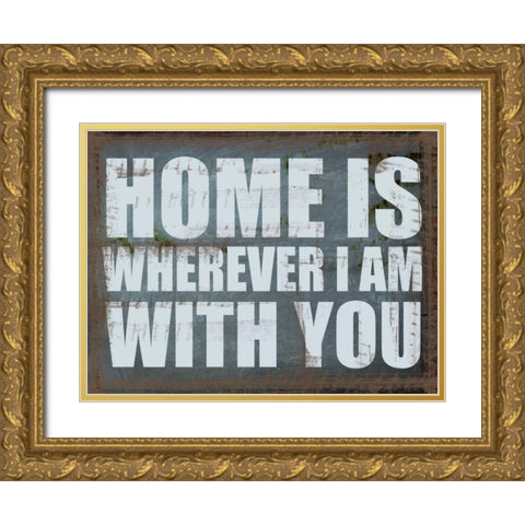 Home Is Gold Ornate Wood Framed Art Print with Double Matting by Greene, Taylor