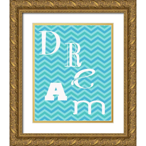 AQUA DANCE Gold Ornate Wood Framed Art Print with Double Matting by Greene, Taylor