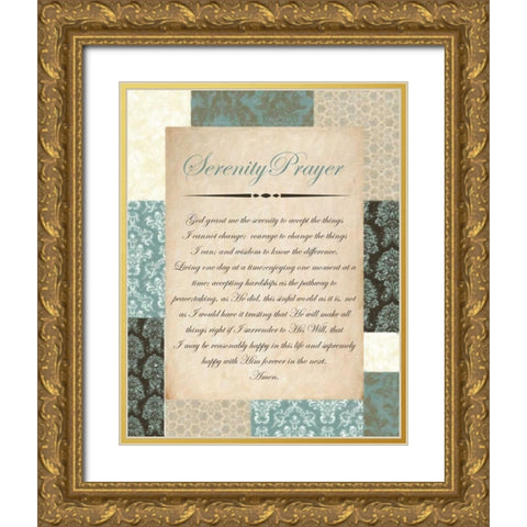 SERENITY BLUE Gold Ornate Wood Framed Art Print with Double Matting by Greene, Taylor