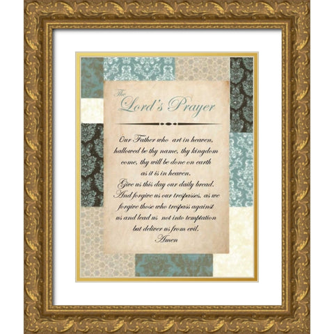 OUR FATHER BLUE Gold Ornate Wood Framed Art Print with Double Matting by Greene, Taylor