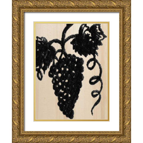 The Grapes Gold Ornate Wood Framed Art Print with Double Matting by Greene, Taylor