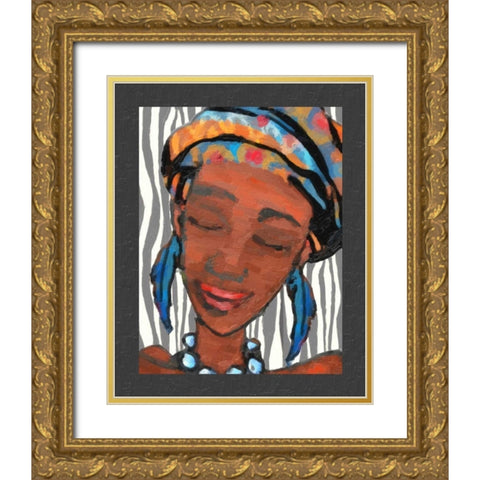 Ebony Beauty I Gold Ornate Wood Framed Art Print with Double Matting by Greene, Taylor