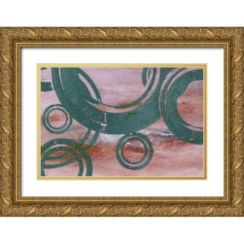 Azure Rings Gold Ornate Wood Framed Art Print with Double Matting by Greene, Taylor