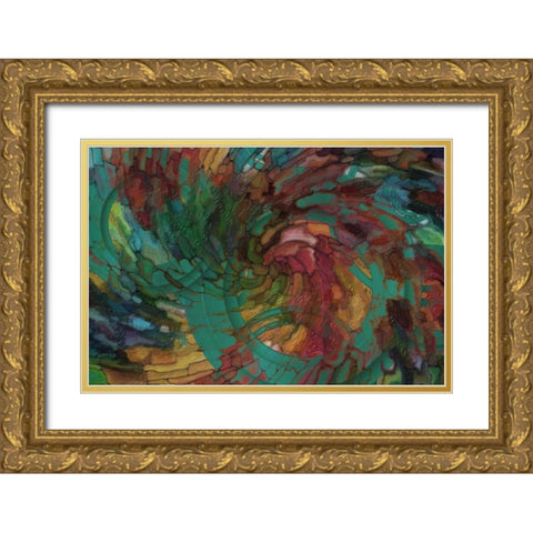 Abstract Mosaic Gold Ornate Wood Framed Art Print with Double Matting by Greene, Taylor