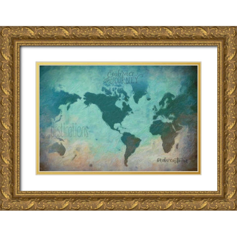 Destinations Gold Ornate Wood Framed Art Print with Double Matting by Greene, Taylor