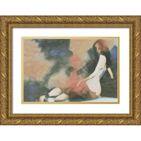 Her Gold Ornate Wood Framed Art Print with Double Matting by Greene, Taylor