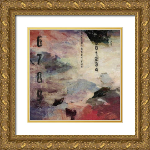 Number Study 1 Gold Ornate Wood Framed Art Print with Double Matting by Greene, Taylor