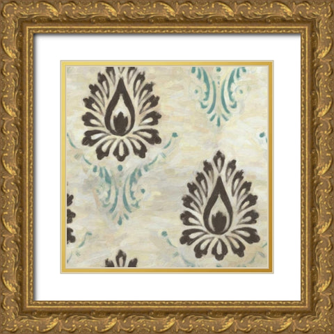 Medallion1 Gold Ornate Wood Framed Art Print with Double Matting by Greene, Taylor