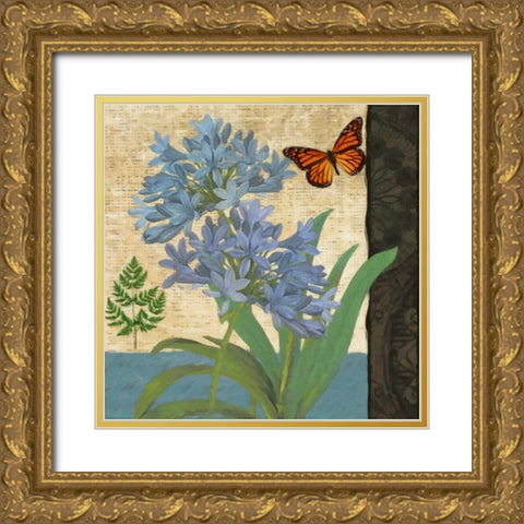 FLORAL I Gold Ornate Wood Framed Art Print with Double Matting by Greene, Taylor