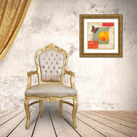 Live Poppy Gold Ornate Wood Framed Art Print with Double Matting by Greene, Taylor