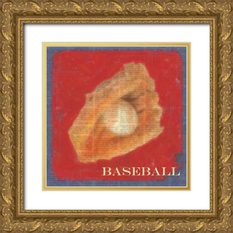 Baseball Gold Ornate Wood Framed Art Print with Double Matting by Greene, Taylor