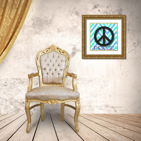 CHEVRON PEACE 2 Gold Ornate Wood Framed Art Print with Double Matting by Greene, Taylor