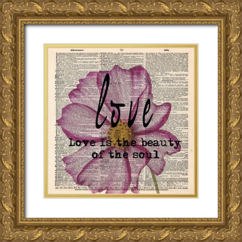 LOVE Gold Ornate Wood Framed Art Print with Double Matting by Greene, Taylor