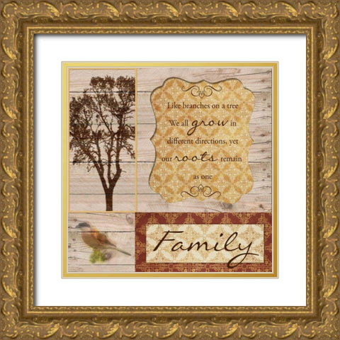 Family Tree Gold Ornate Wood Framed Art Print with Double Matting by Greene, Taylor