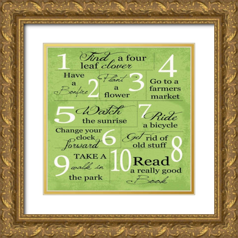 SPRING 1 Gold Ornate Wood Framed Art Print with Double Matting by Greene, Taylor