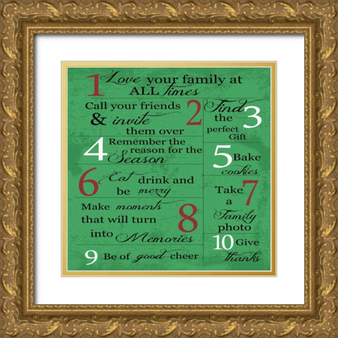 HOLIDAY Gold Ornate Wood Framed Art Print with Double Matting by Greene, Taylor