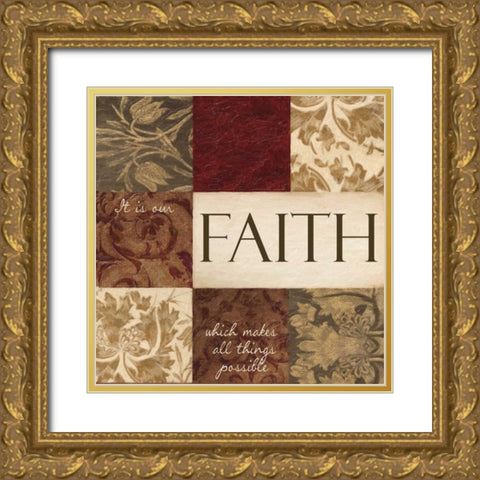 FAITH Gold Ornate Wood Framed Art Print with Double Matting by Greene, Taylor