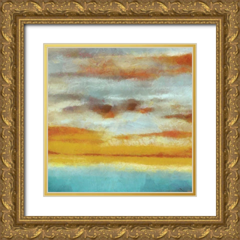ABSTRACT HORIZON II Gold Ornate Wood Framed Art Print with Double Matting by Greene, Taylor