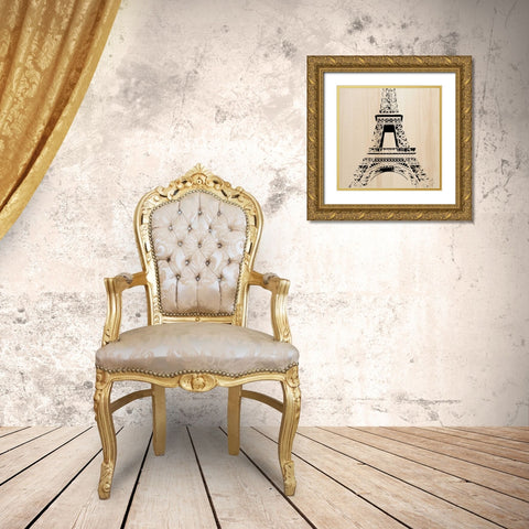 Paris Gold Ornate Wood Framed Art Print with Double Matting by Greene, Taylor