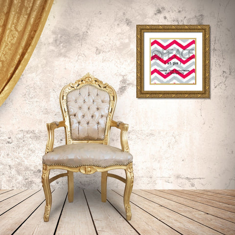 Peace Gold Ornate Wood Framed Art Print with Double Matting by Greene, Taylor