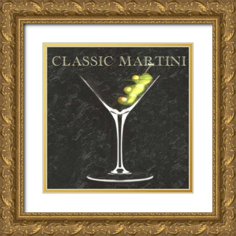 CLASSIC MARTINI BLK Gold Ornate Wood Framed Art Print with Double Matting by Greene, Taylor