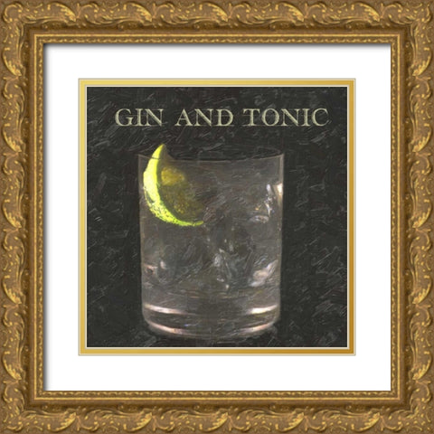 GIN AND TONIC BLK Gold Ornate Wood Framed Art Print with Double Matting by Greene, Taylor
