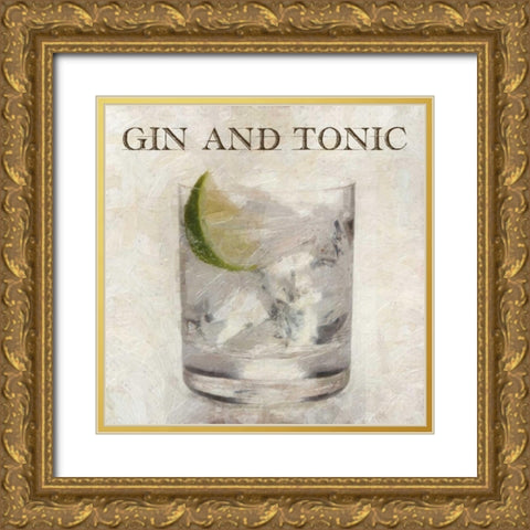 GIN AND TONIC Gold Ornate Wood Framed Art Print with Double Matting by Greene, Taylor