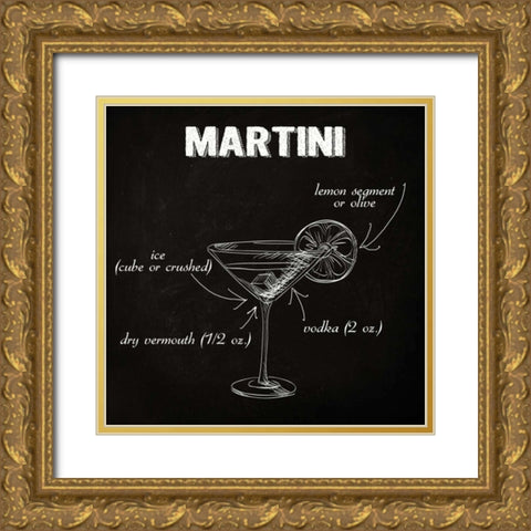 MARTINI SKETCH Gold Ornate Wood Framed Art Print with Double Matting by Greene, Taylor