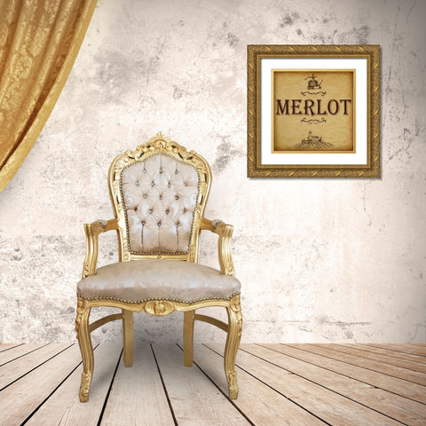 MERLOT Gold Ornate Wood Framed Art Print with Double Matting by Greene, Taylor