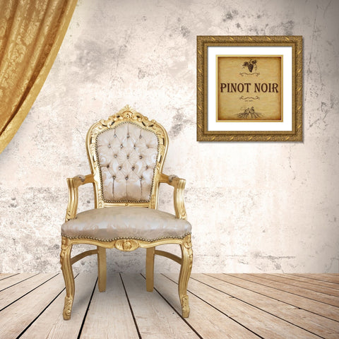 PINOT NOIR Gold Ornate Wood Framed Art Print with Double Matting by Greene, Taylor