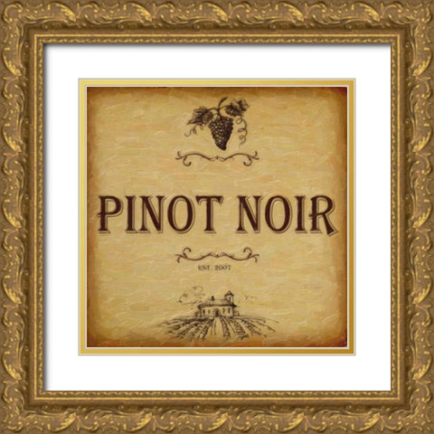 PINOT NOIR Gold Ornate Wood Framed Art Print with Double Matting by Greene, Taylor