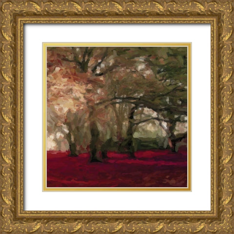 Crimson Forest Floor B Gold Ornate Wood Framed Art Print with Double Matting by Greene, Taylor