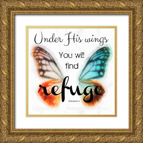 Under His Wings Gold Ornate Wood Framed Art Print with Double Matting by Greene, Taylor