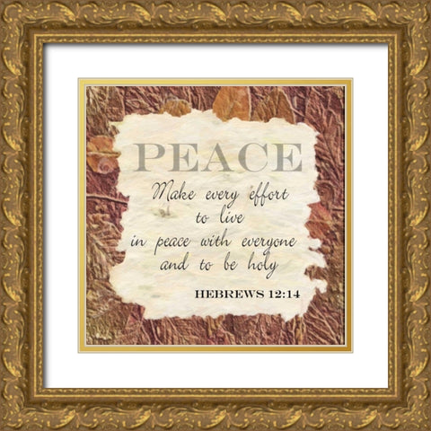 Peace ver 2 Gold Ornate Wood Framed Art Print with Double Matting by Greene, Taylor