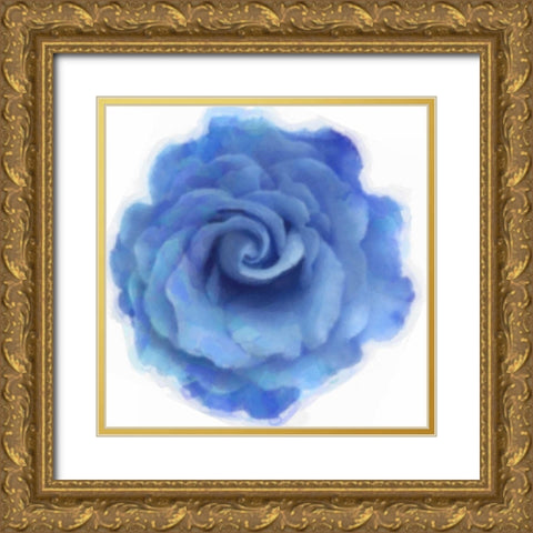 Blue Rose Gold Ornate Wood Framed Art Print with Double Matting by Greene, Taylor