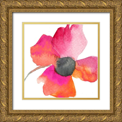 Poppy Warmth Gold Ornate Wood Framed Art Print with Double Matting by Greene, Taylor