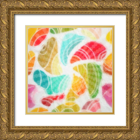 Floral Swril Gold Ornate Wood Framed Art Print with Double Matting by Greene, Taylor