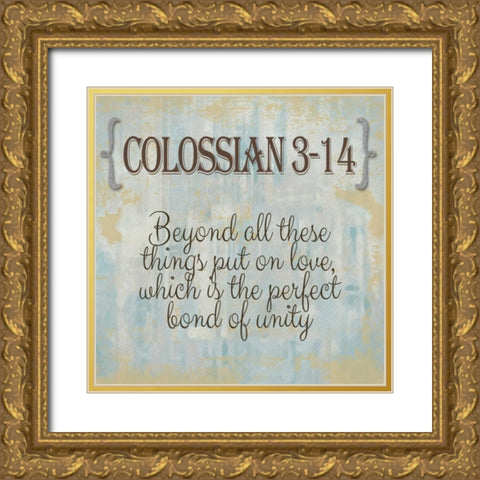 Colossian 3-14 Gold Ornate Wood Framed Art Print with Double Matting by Greene, Taylor