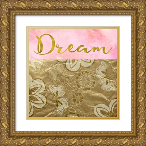 Dream Golden Flowers Gold Ornate Wood Framed Art Print with Double Matting by Greene, Taylor